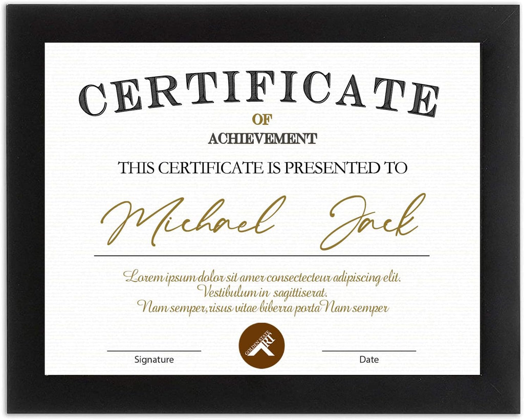 Black Wooden Document Frame with Real Glass Z18293