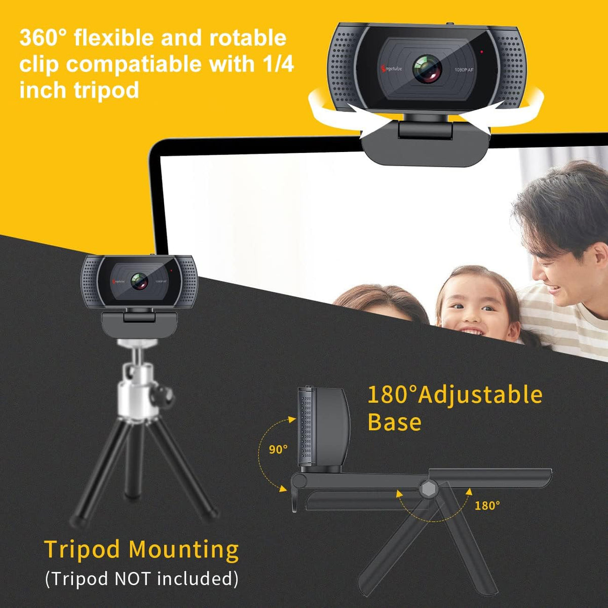 1080P USB Webcam with Microphone B25456