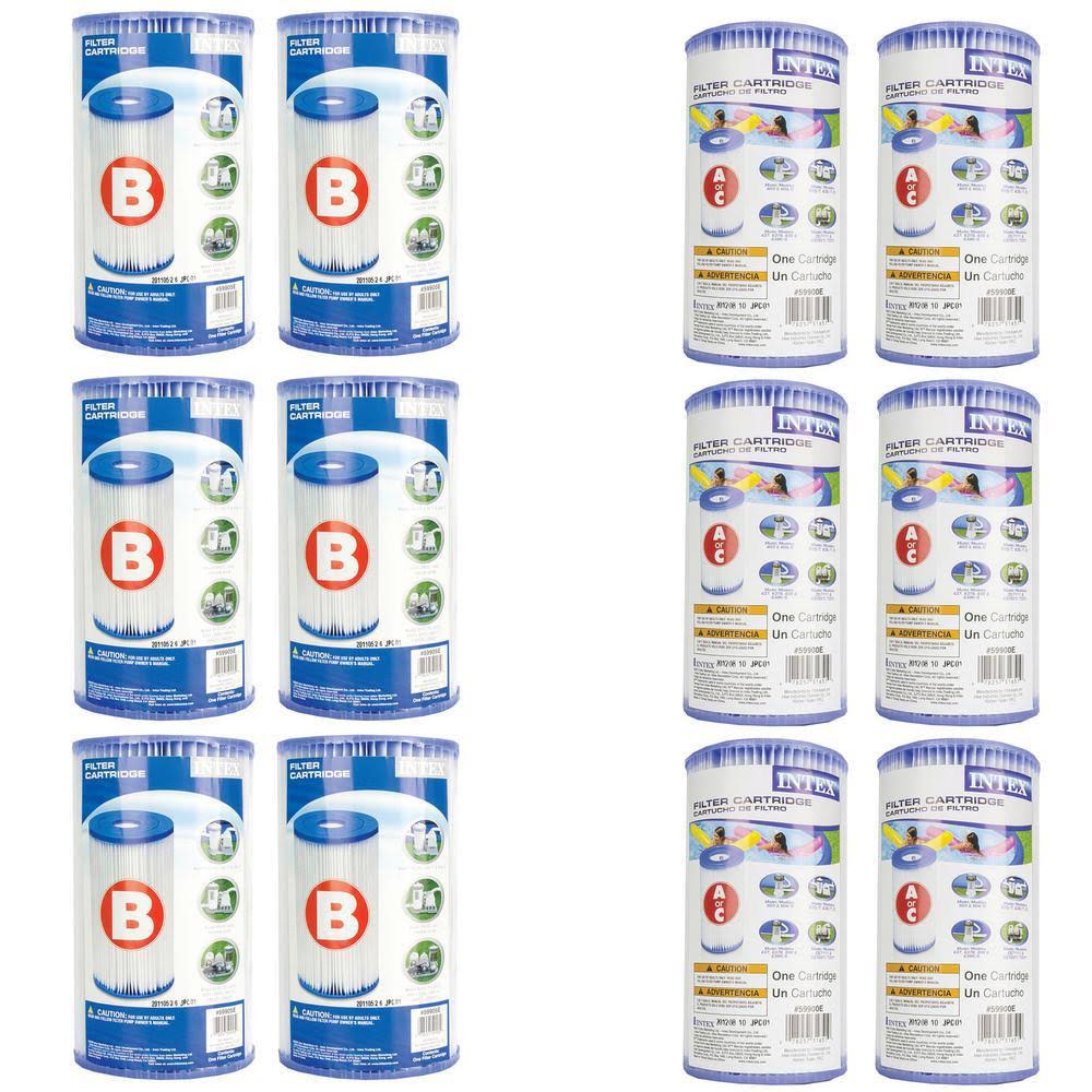 Pool Type B Filter 6-Pack and Type A Filter Pump Cartridge 6-Pack T174193