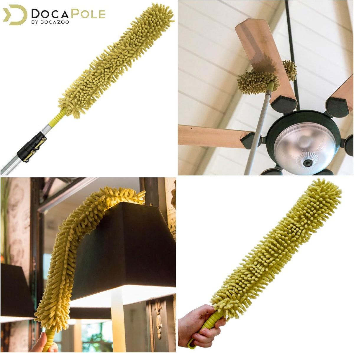 Cleaning Kit with 5-12 Foot Telescoping Extension Pole, Window Squeegee & Washer, 3 Dusting Attachments Y976302