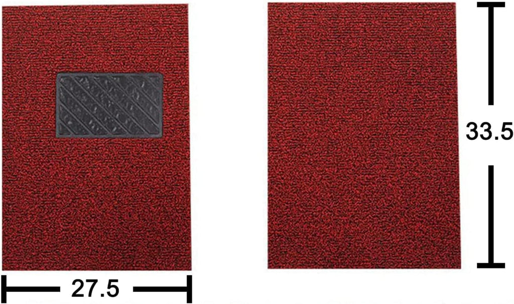 Black Red 2 Piece Rubber Car Floor Mats H37345