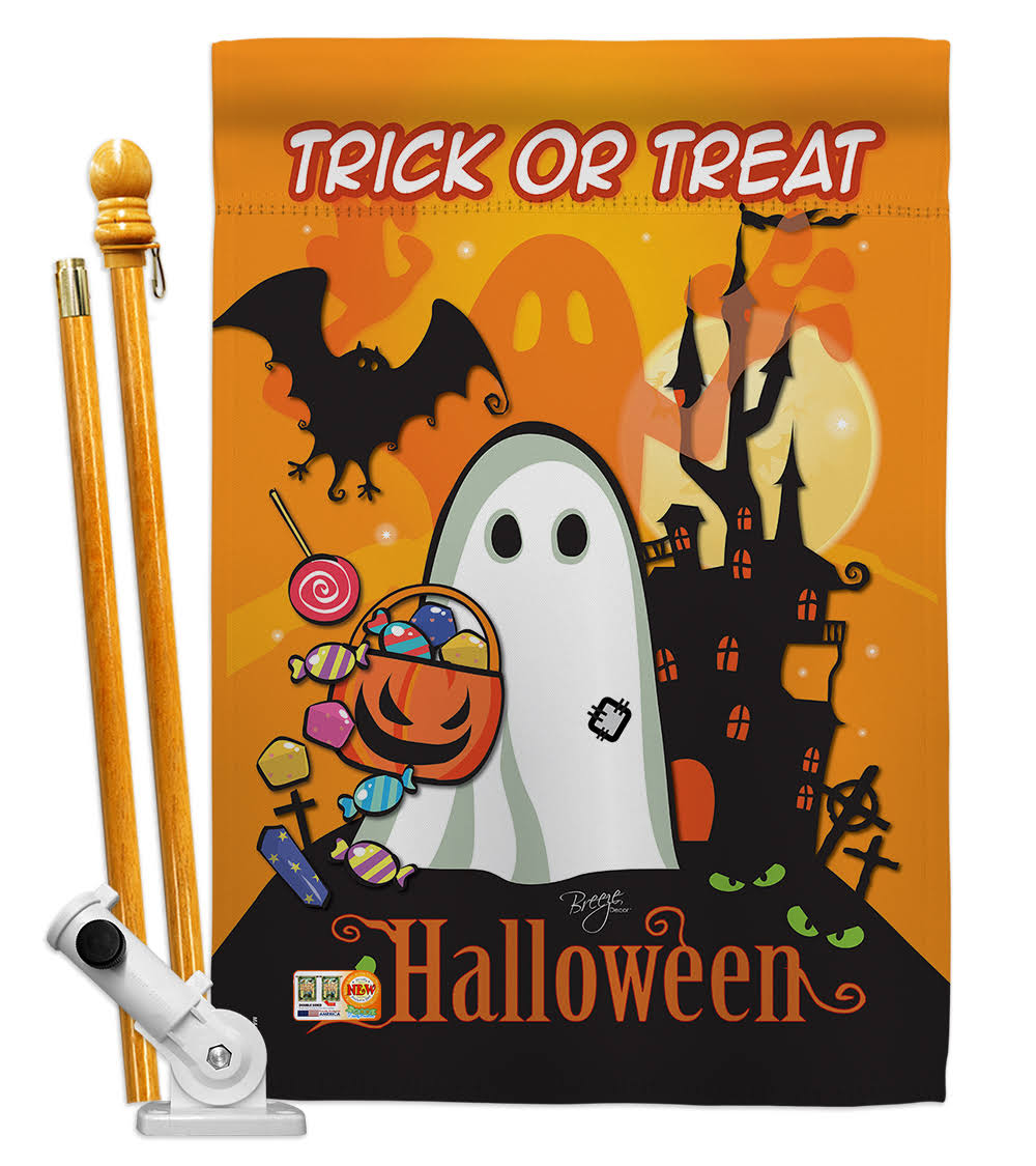 Little Ghost Fall Halloween Decorative Vertical Double Side C616733