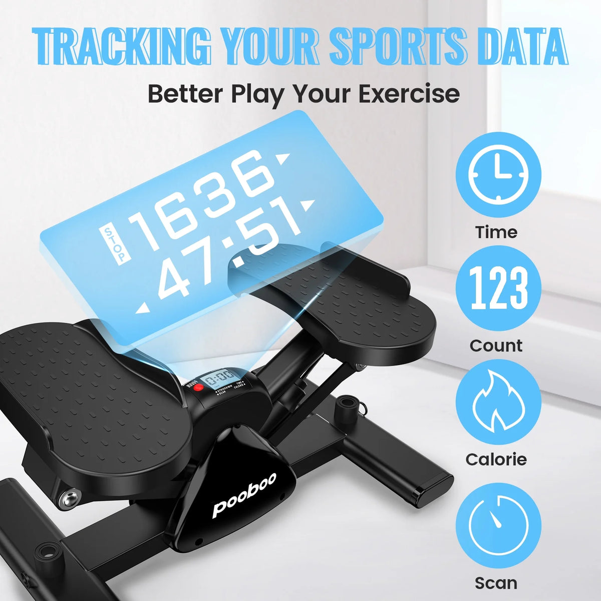 Mini Stepper Machine with Resistance Bands C5820