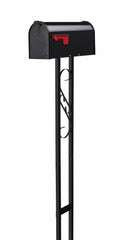Galvanized Steel Black Mailbox Post Combo J66918