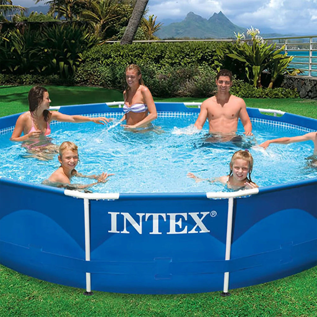 12' x 30 Round Metal Frame Swimming Pool with Filter Pump J384480