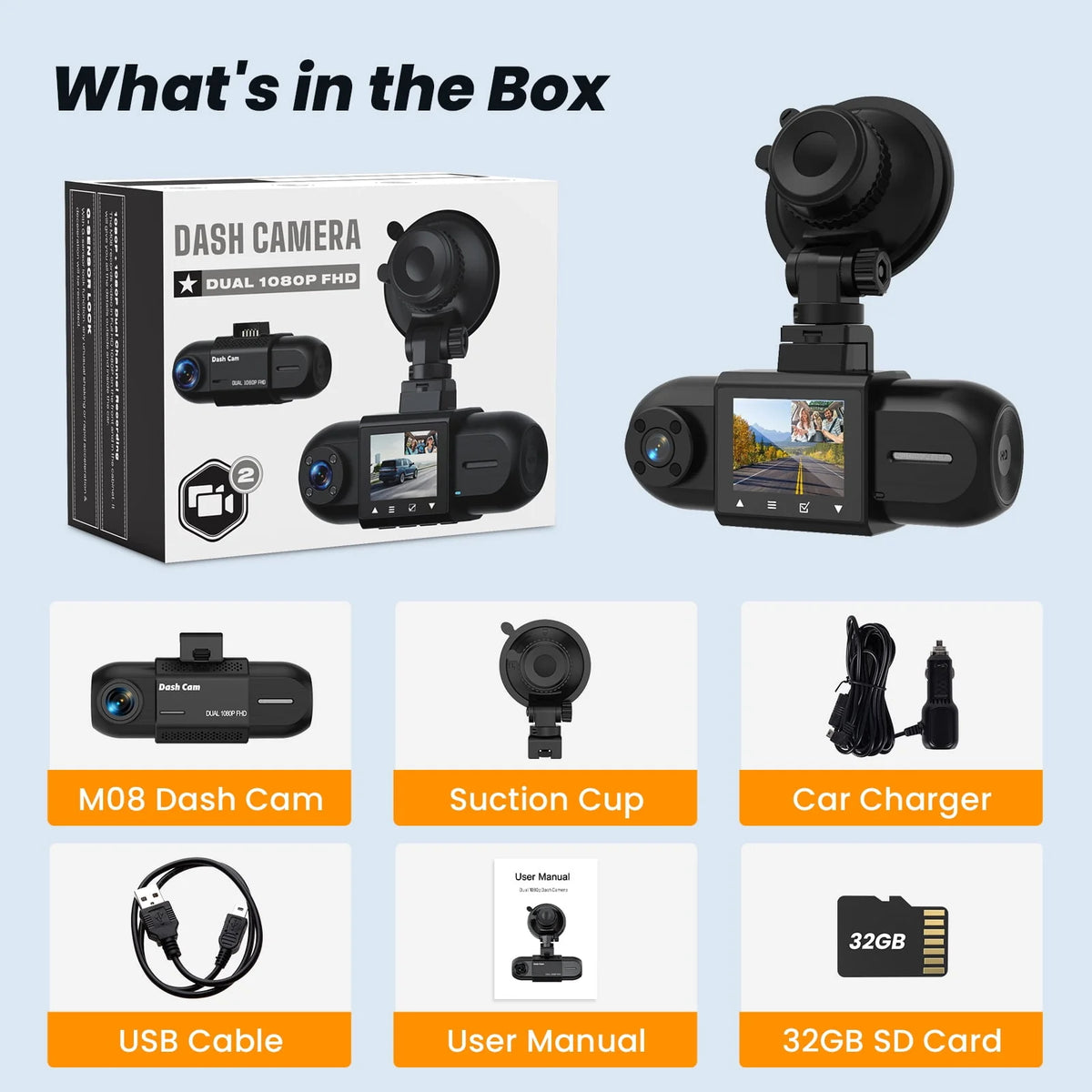 1080P FHD Car Camera with IR Night Vision P95637