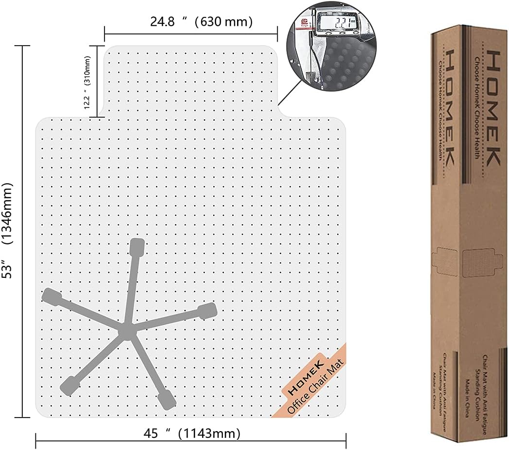 Studded Chair Mat, 53 x 45 Transparent K8894