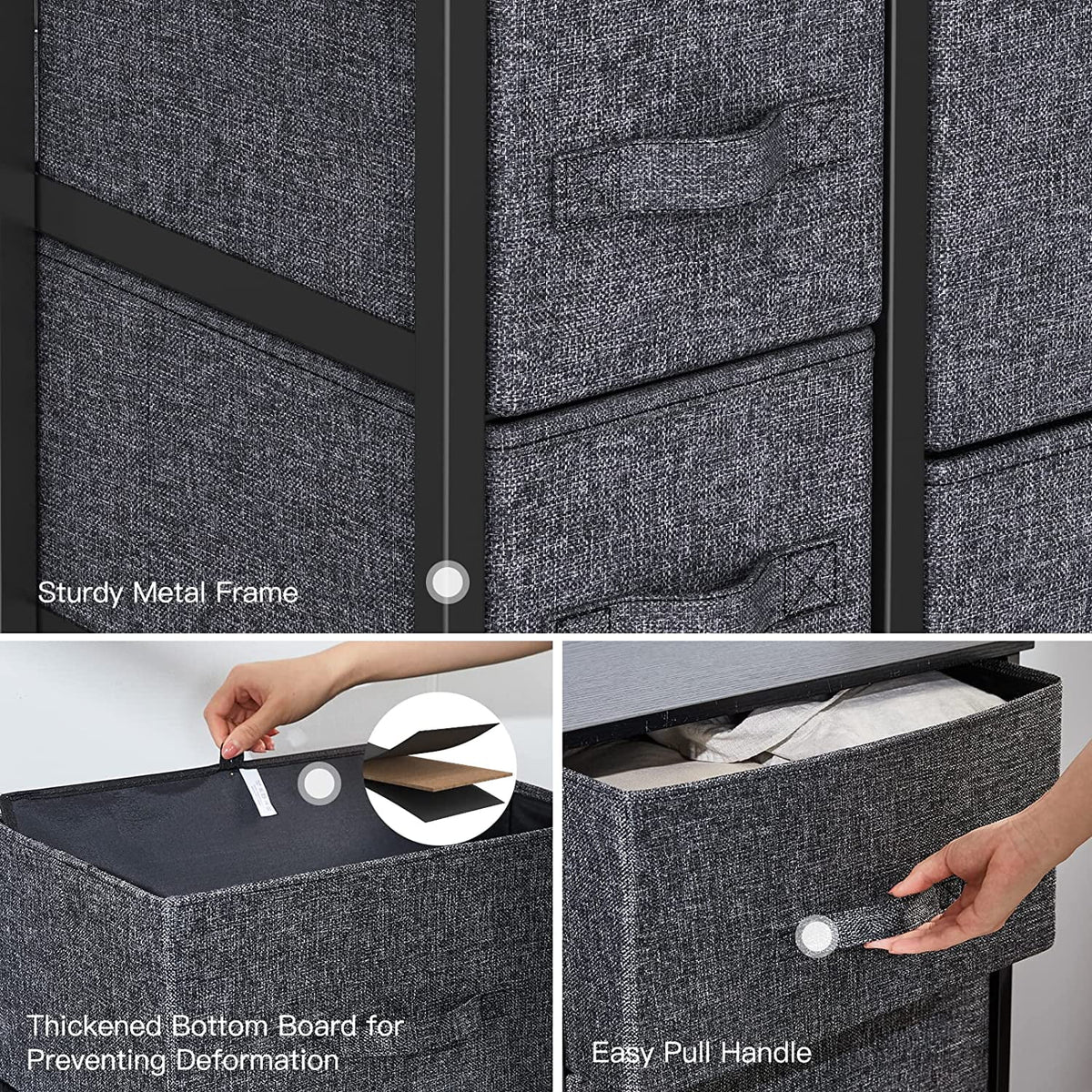 7 Drawer Fabric Storage Tower with Steel Frame S8334