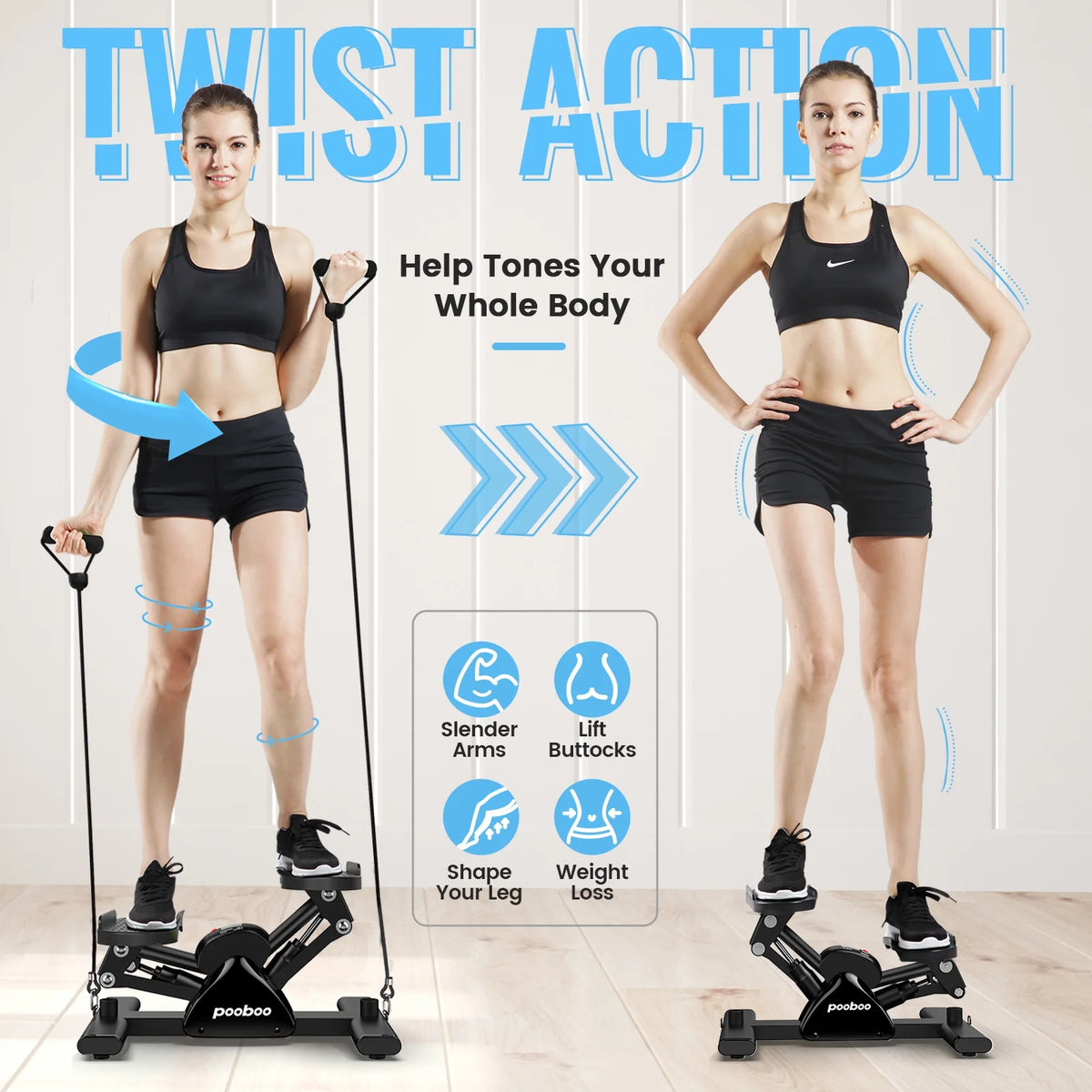 Mini Stepper Machine with Resistance Bands C5820