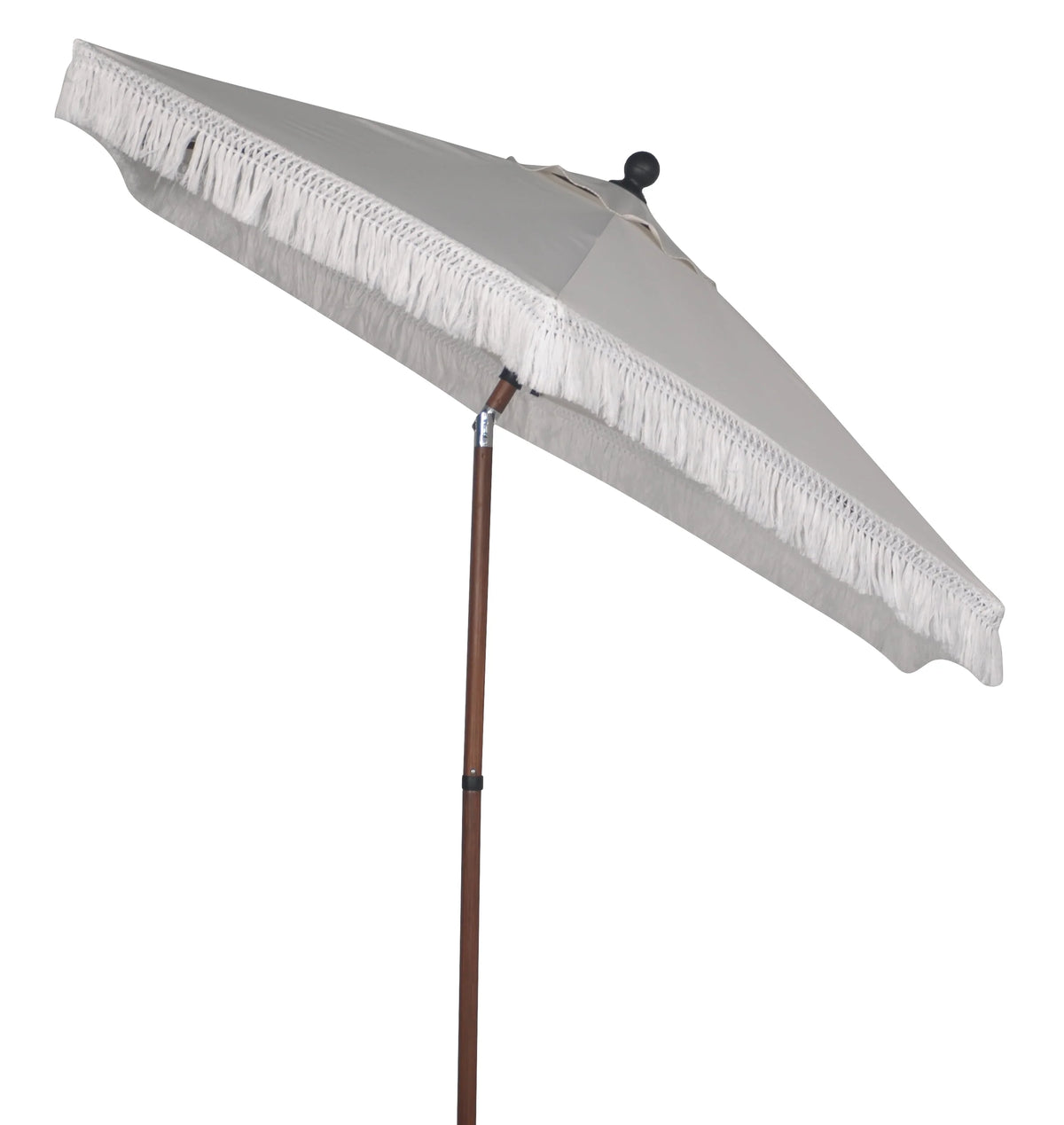 Black Fringe Round Market Patio Umbrella Z288664
