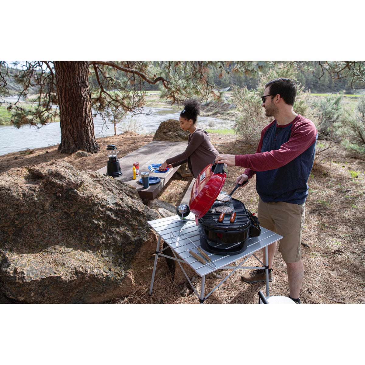 Black Tabletop Propane Gas Grill T606460