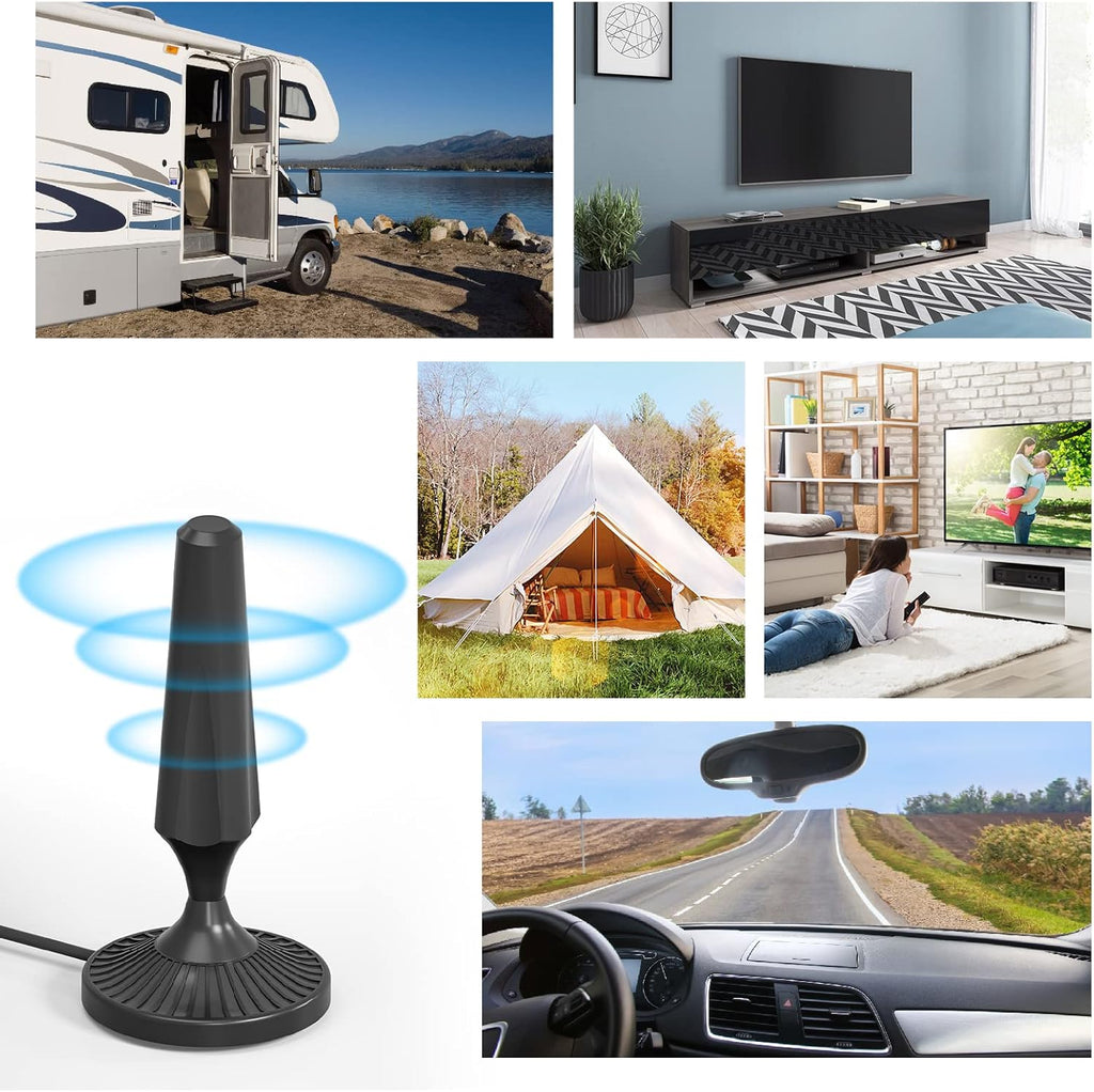 Indoor Amplified HDTV Antenna 300 Miles with 13.4ft Coax Cable F438