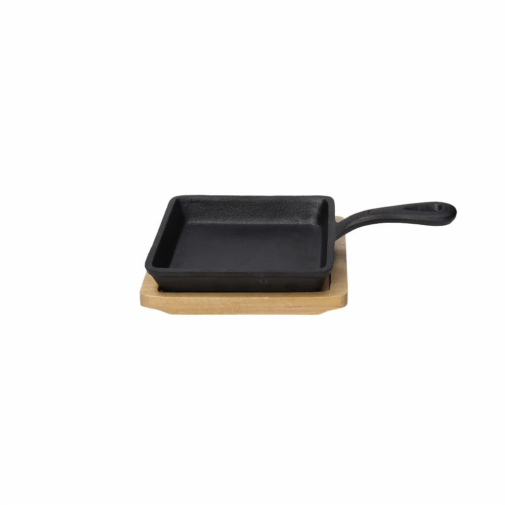 Cast Iron Square Frying Pan with Trivet R48052