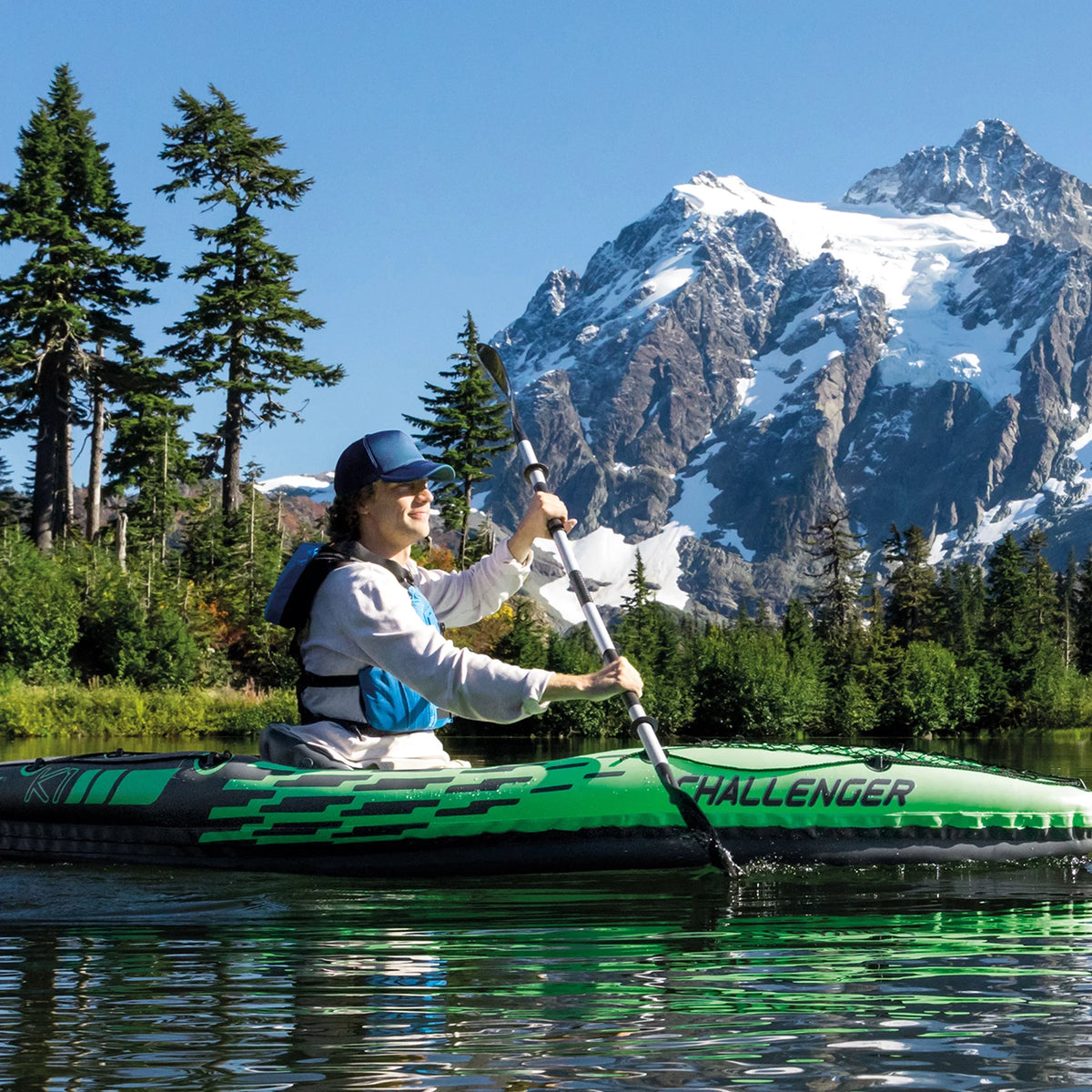Inflatable Single Person Kayak Set with Pump I94119
