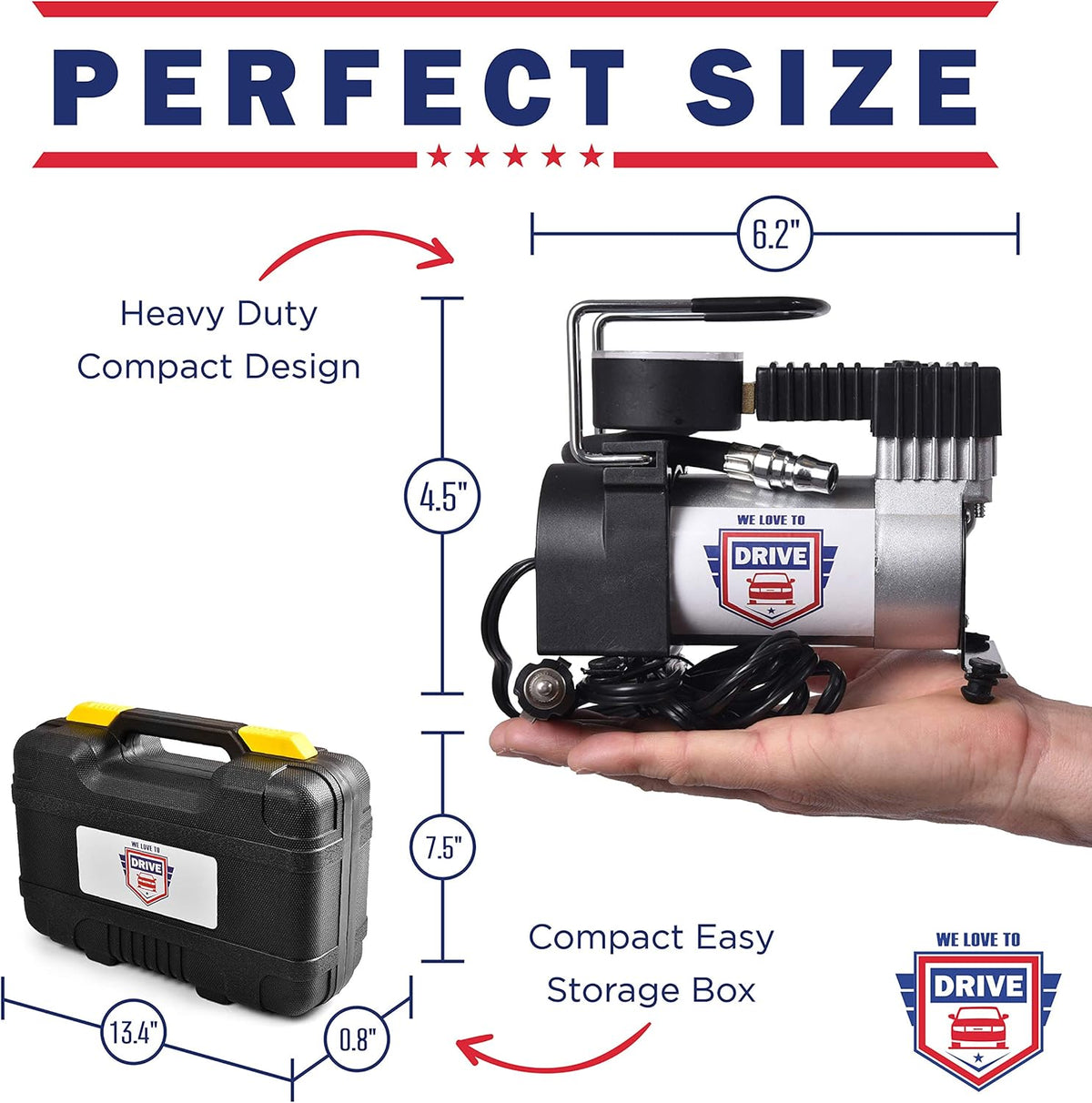 12V DC 150 PSI Portable Air Compressor Tire Inflator with Gauge G1433
