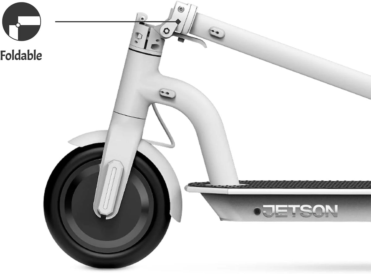 White Folding Electric Scooter with Phone Holder and LCD Display P1196