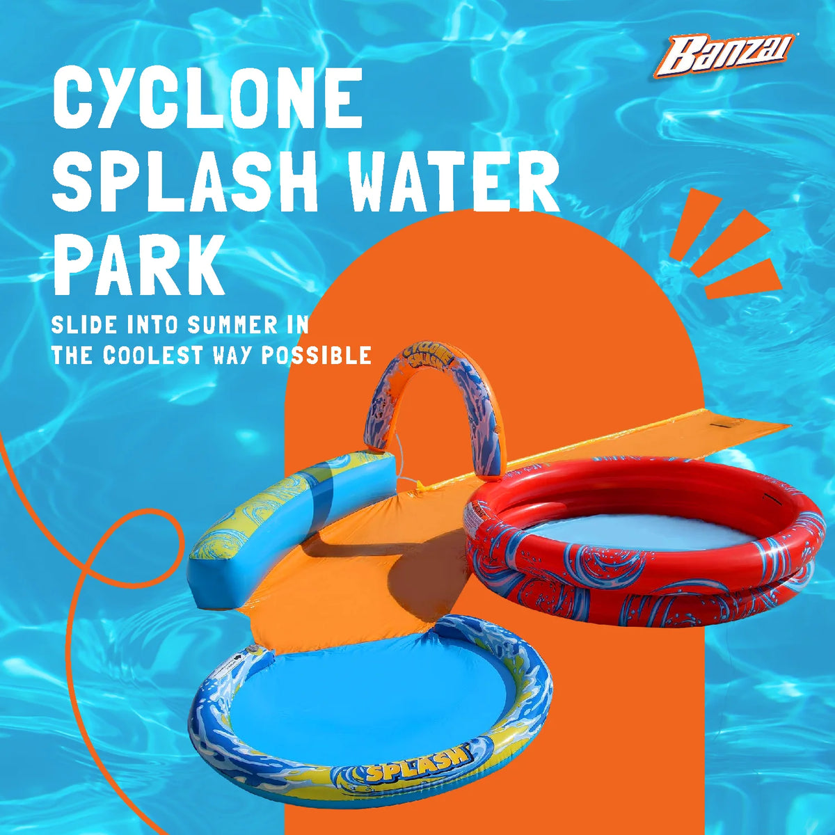 Inflatable Splash Park with Sprinkling Slide & Water Pool E4071