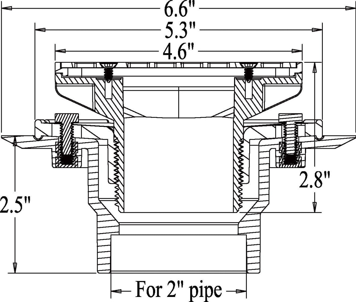 Tile-in Shower Drain with Hair Catcher, Polished Chrome, Pack of 2 J230221
