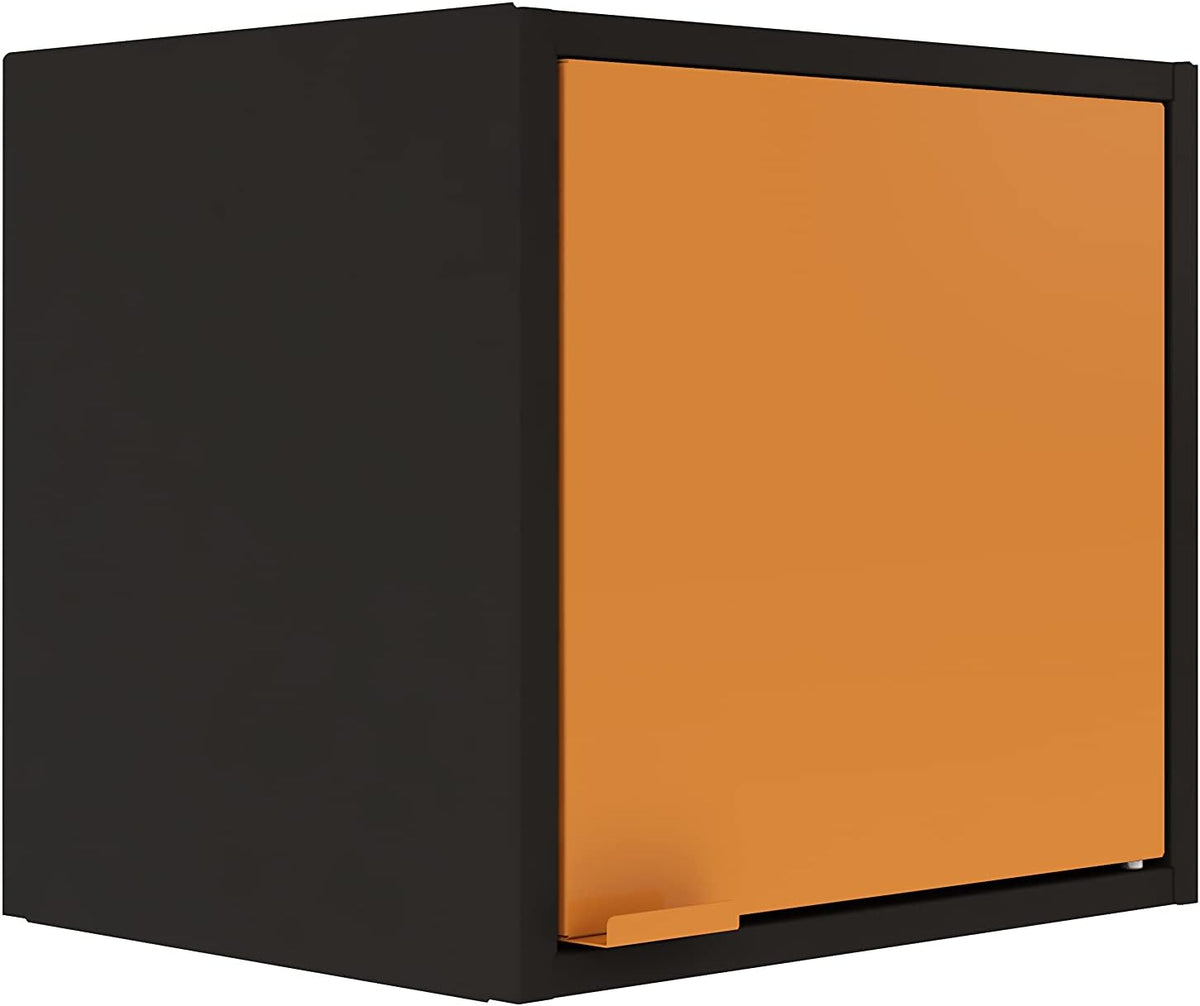 Black and Orange Wall-Mounted Steel Cabinet O9037