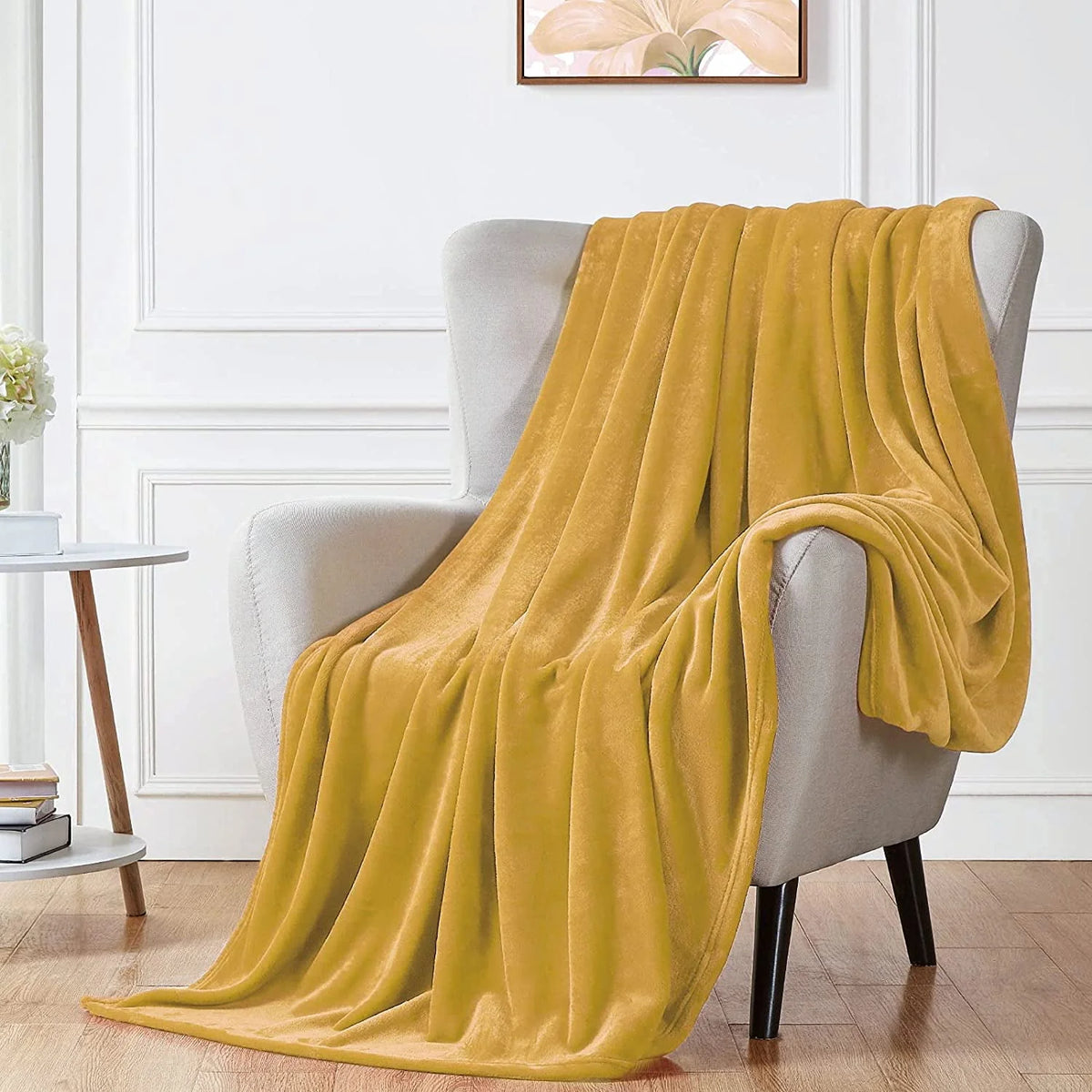 Ultra Soft Microplush Fleece Throw Blanket, 50 x 60, Orange, Machine Washable C66370