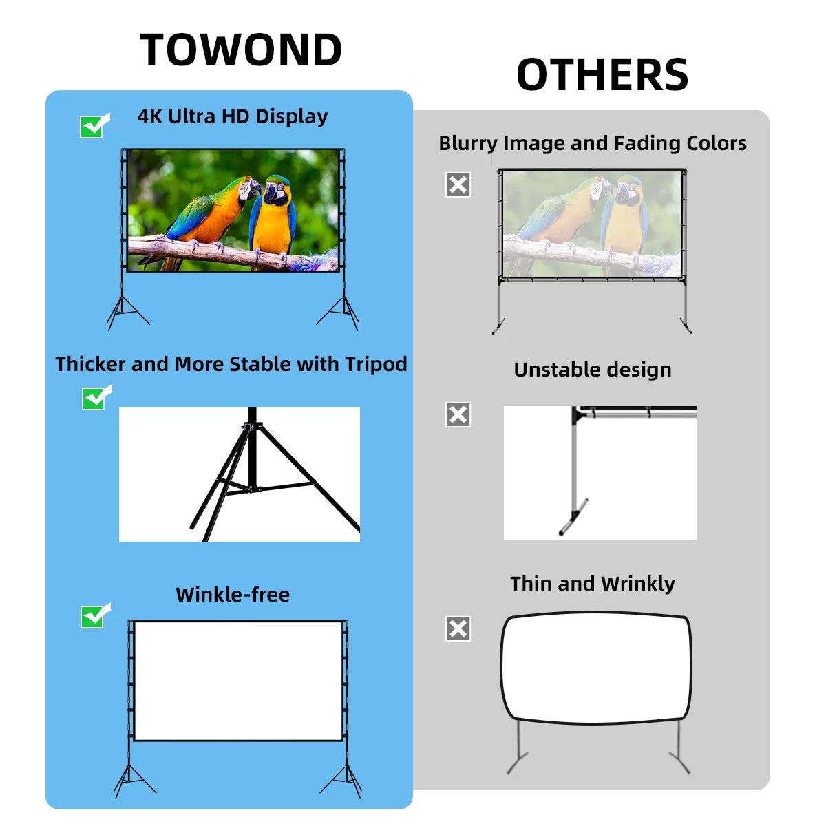100inch Portable Projector Screen with Stand X75881