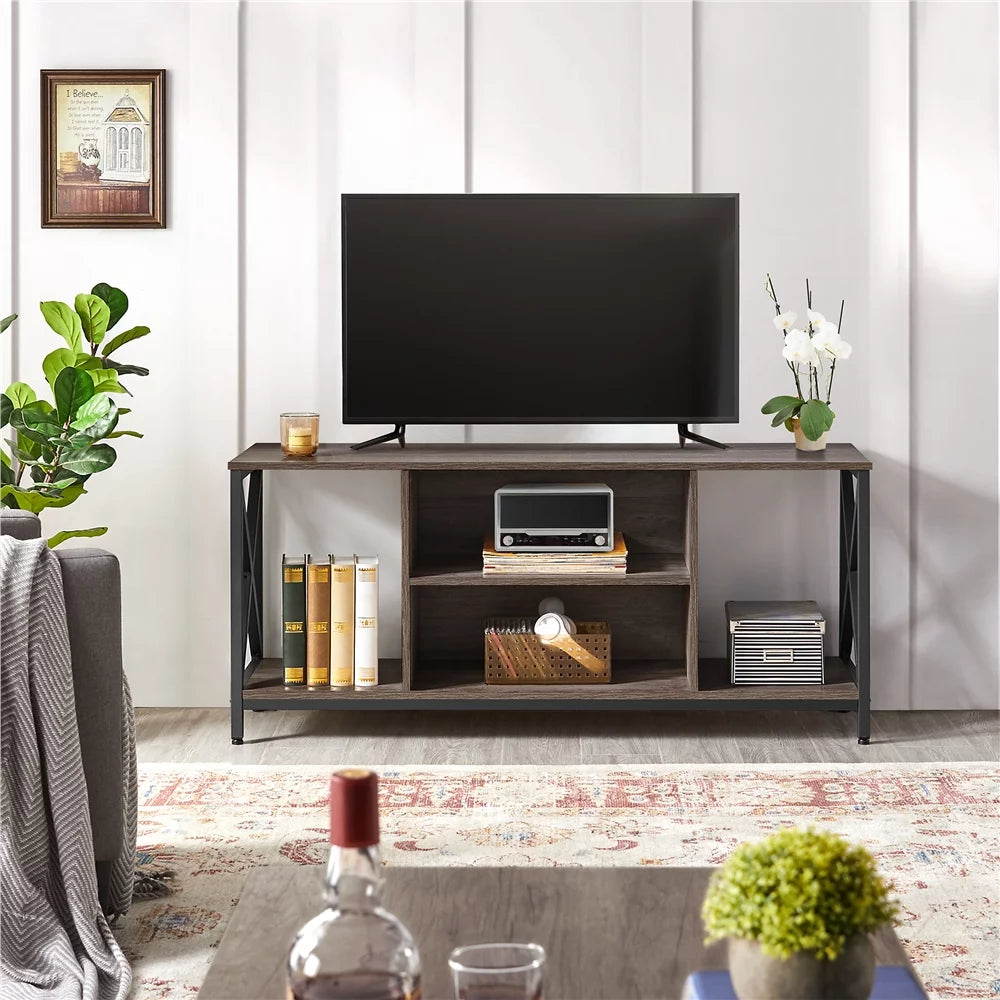 TV Stand with Storage up to 65'' Distressed Gray V9356