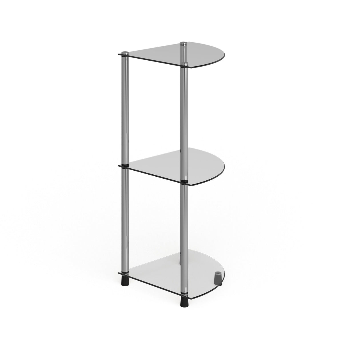 3-Tier Corner Shelf, Black Glass X58787