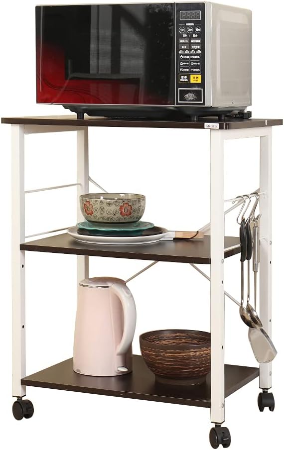3-Tier Black Microwave Cart Stand S3560