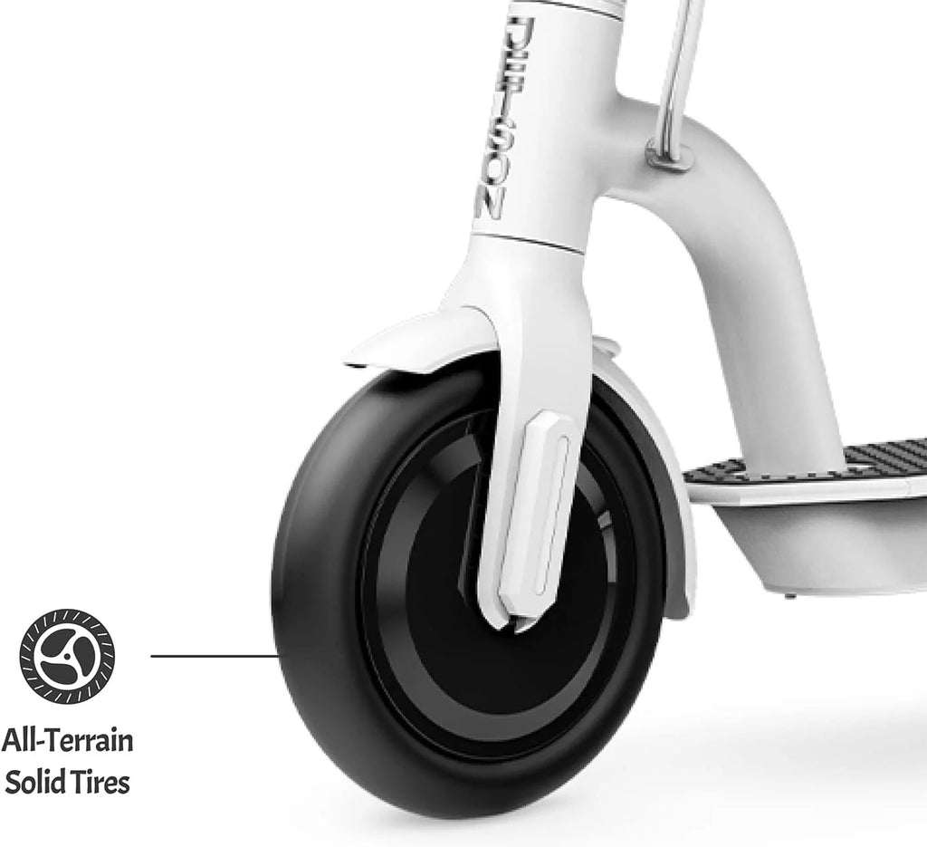 White Folding Electric Scooter with Phone Holder and LCD Display P1196