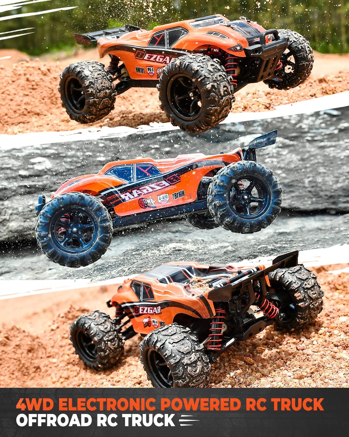 1:18 Scale 4WD Remote Control Monster Truck with 2 Rechargeable Batteries I6540