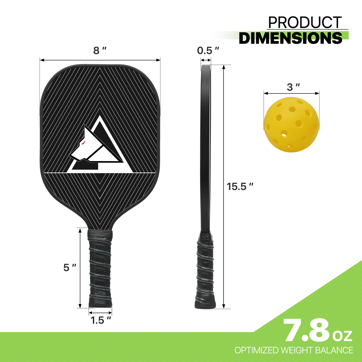 Carbon Fiber Pickleball Rackets Set of 2 with 4 Balls and Carry Bag N83159
