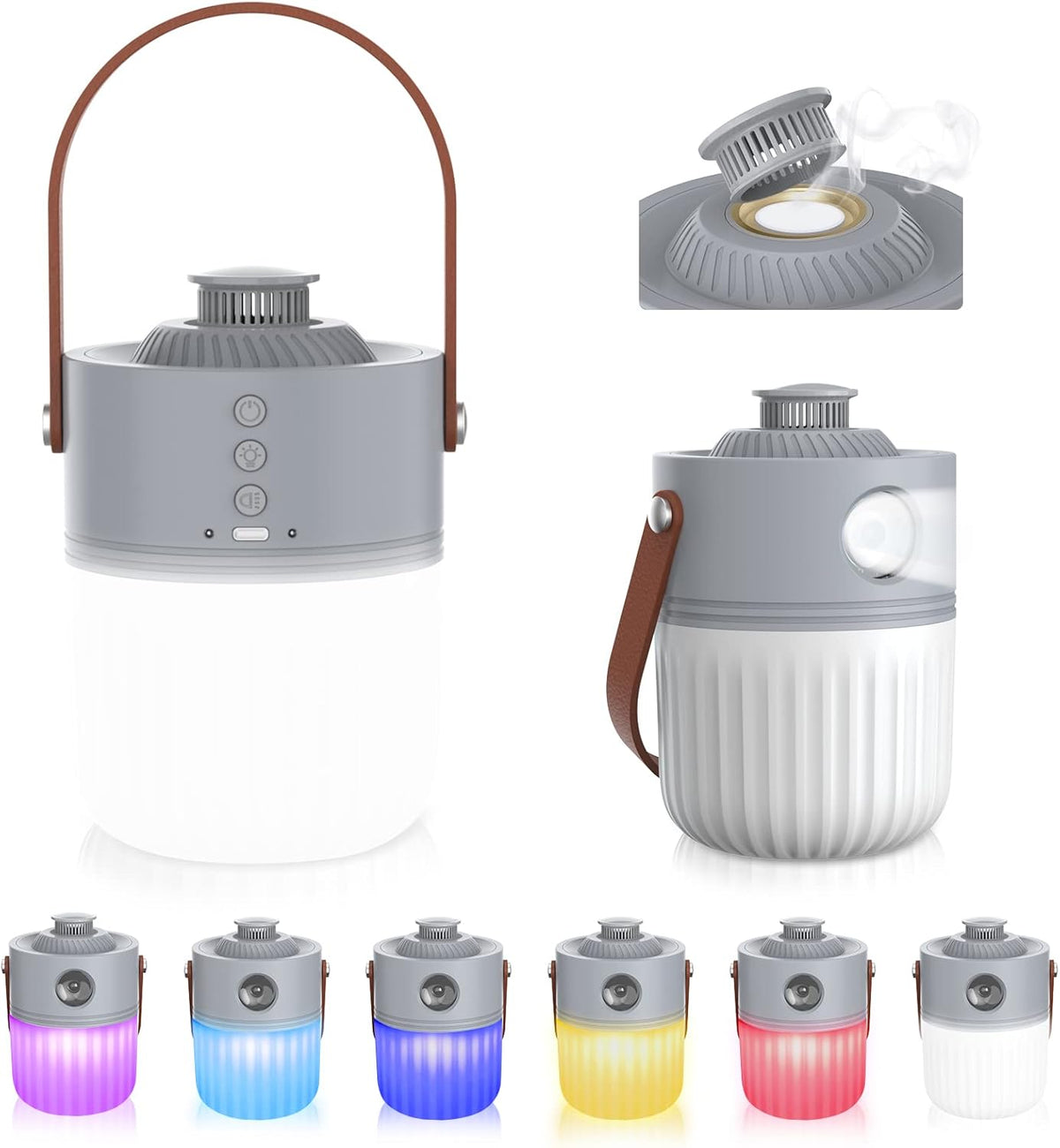 Rechargeable LED Camping Lantern 6 Color Light 1200LM Pack of 2 B7206