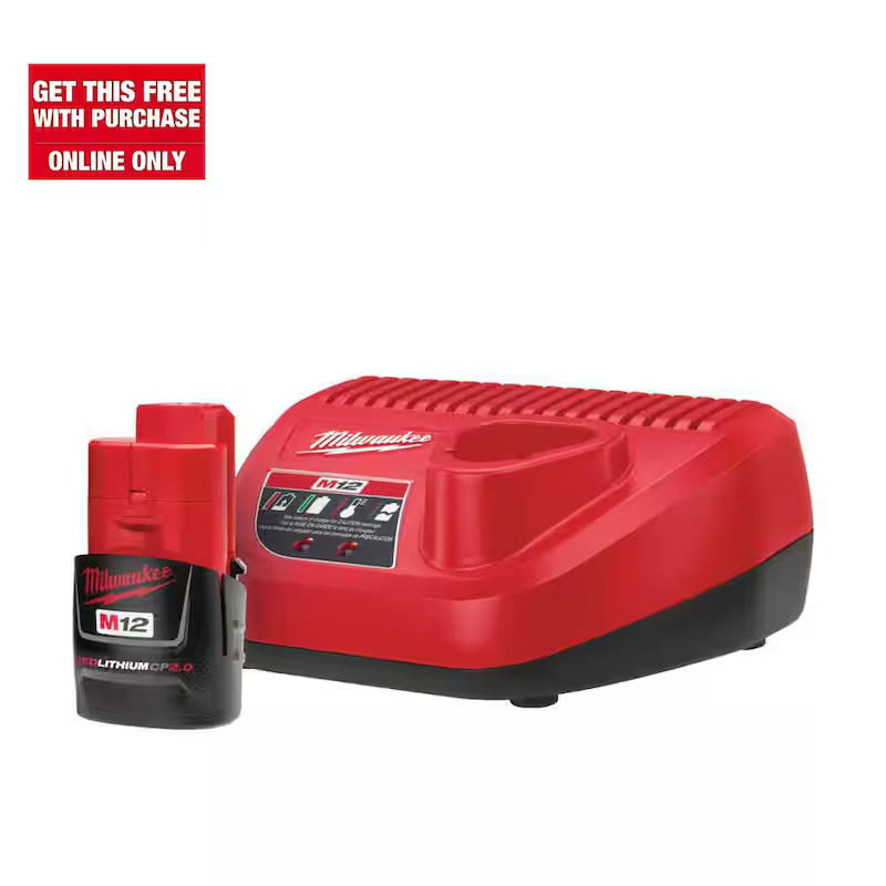 12-Volt Lithium-Ion Compact Battery Pack and Charger Starter Kit T812