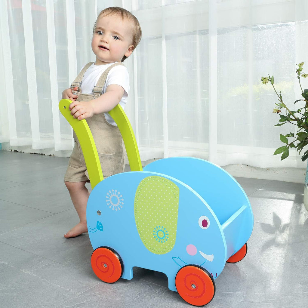 Baby Learning Walker Toy 4 Wheels Blue R47066