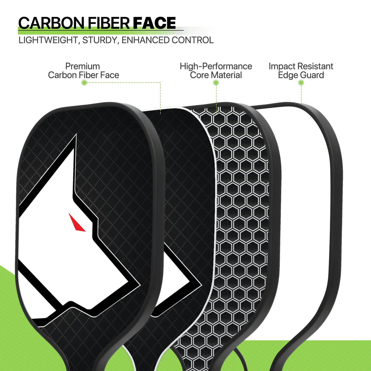 Carbon Fiber Pickleball Rackets Set of 2 with 4 Balls and Carry Bag N83159