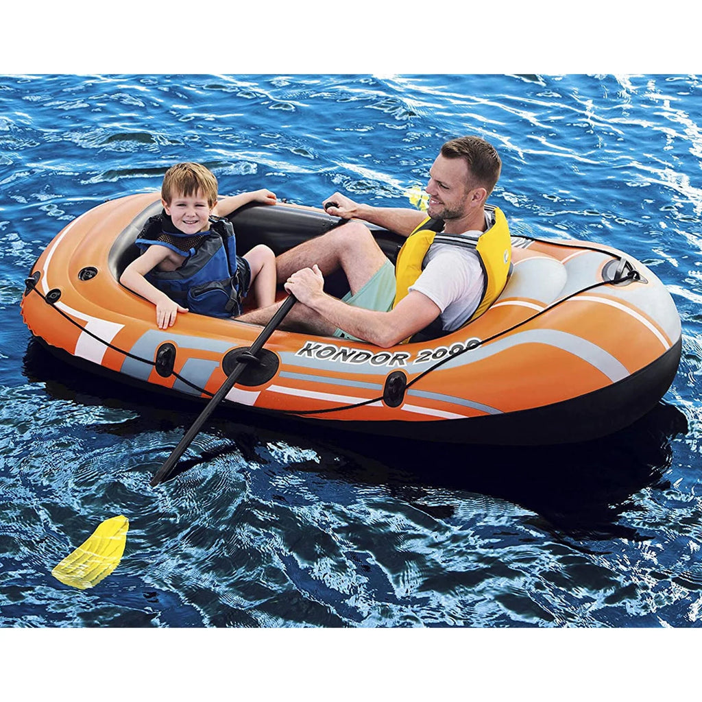 Inflatable Raft Boat Set with Oars and Pump J505306