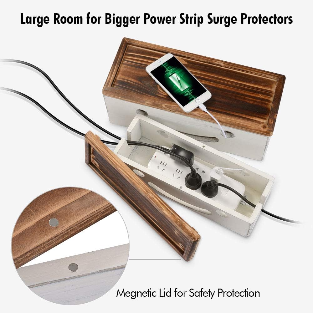 White Cable Management Box Set with Magnetic Lid R894