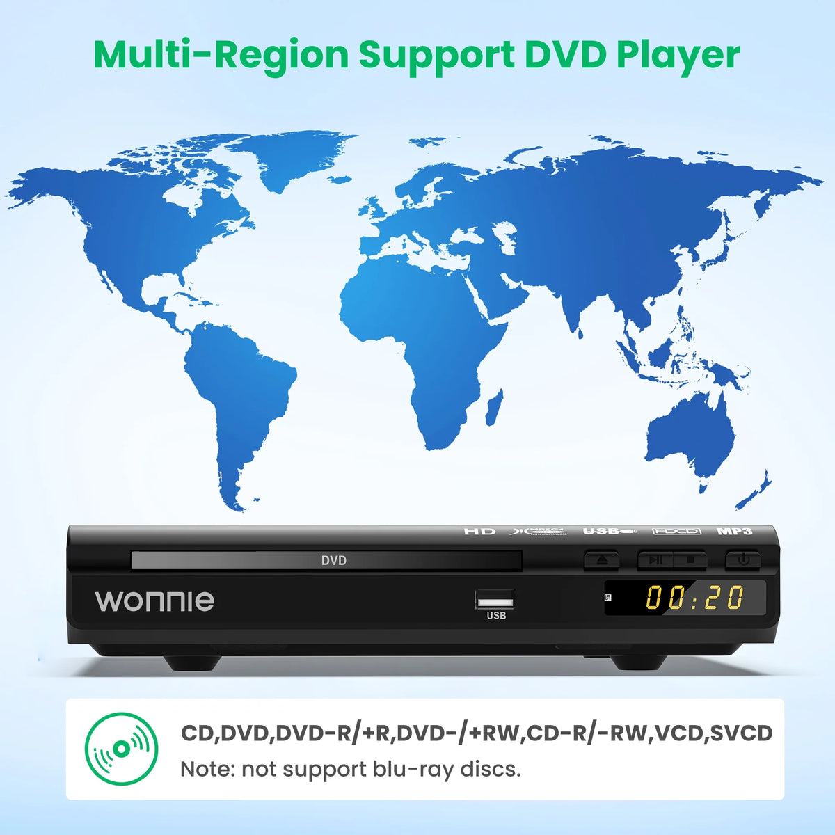 DVD Player with HD AV Coaxial Output and USB Input I271