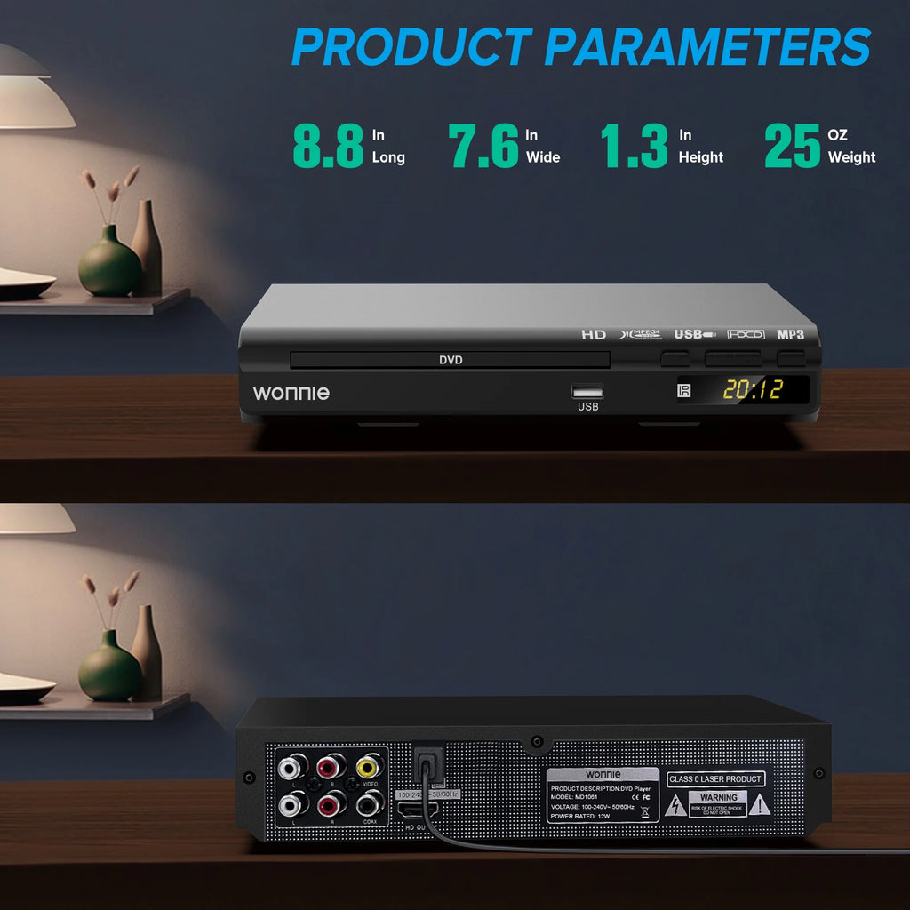 HD DVD Player for TV with USB Input and Remote Control S386