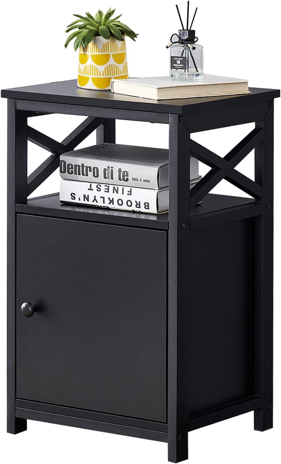 Rustic Brown Storage Cabinet and Drawer Nightstand B76245