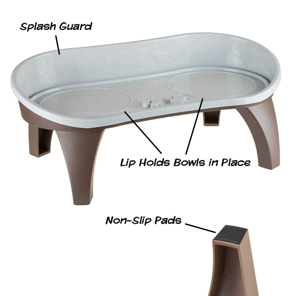Elevated Pet Feeding Tray with Splash Guard R96486