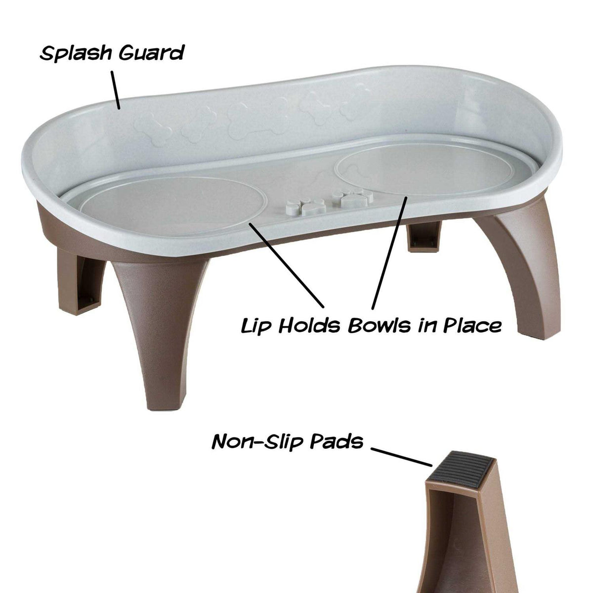 Elevated Pet Feeding Tray with Splash Guard R96486