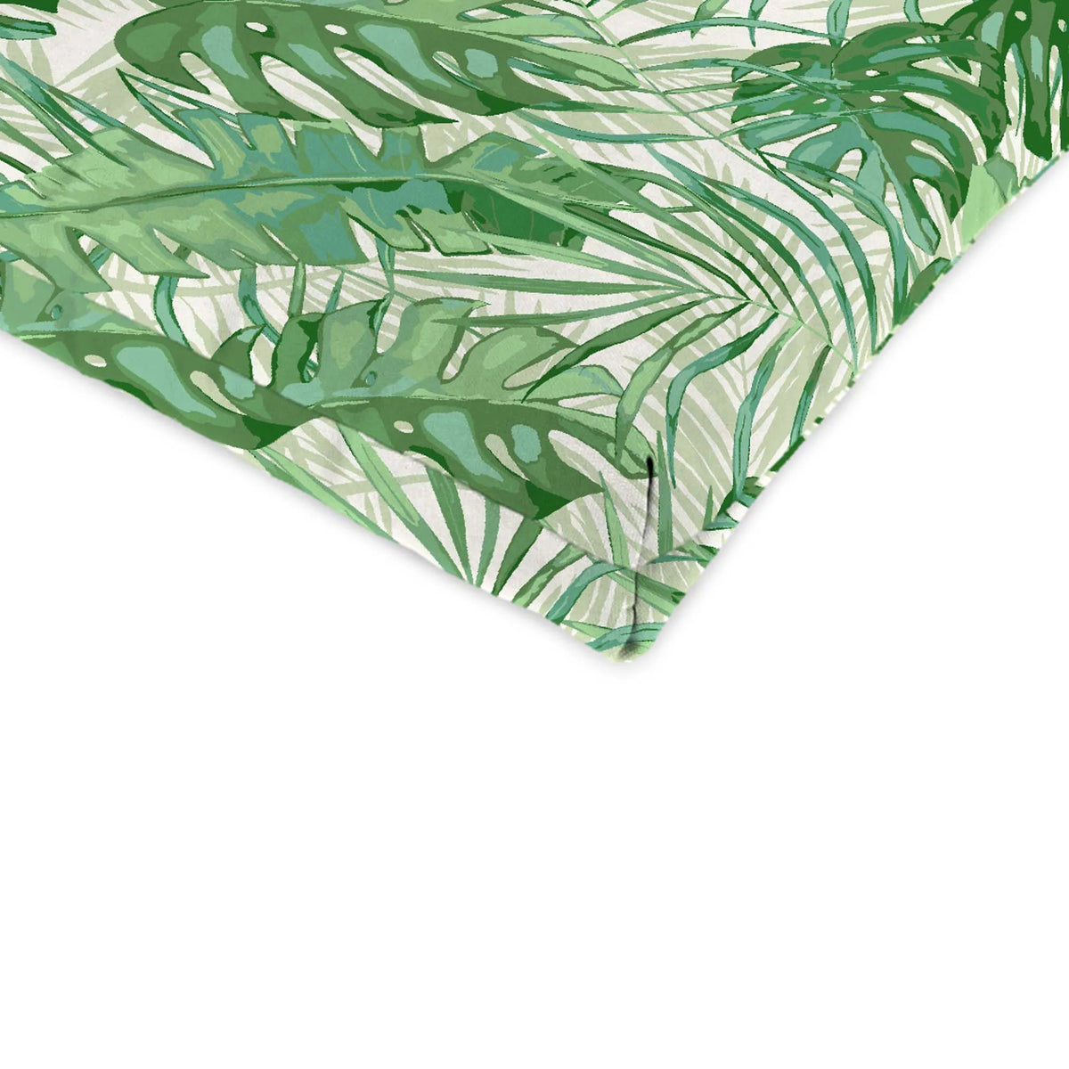 Green Tropical Rectangular Outdoor Chair Cushion with Ties K9552