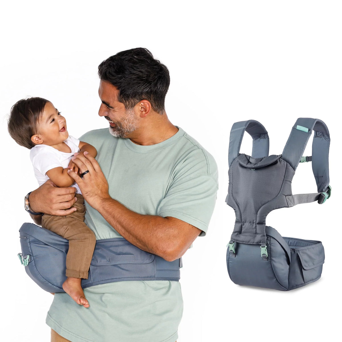 5-in-1 Hip Seat Baby Carrier 12-45 lbs Gray A530038