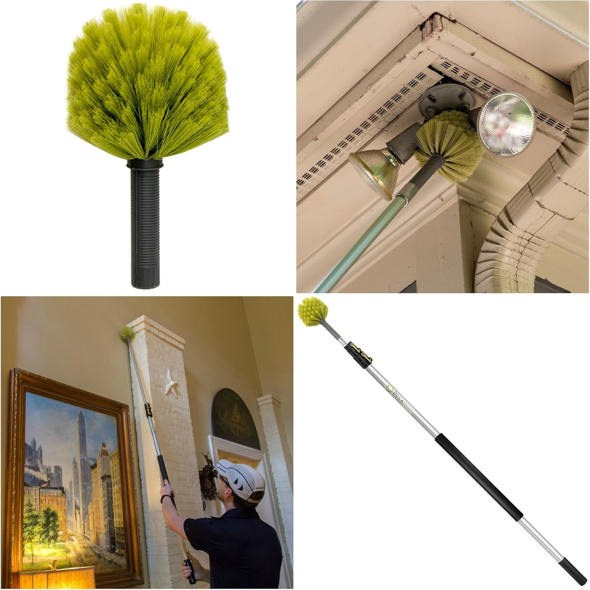 Cleaning Kit with 5-12 Foot Telescoping Extension Pole, Window Squeegee & Washer, 3 Dusting Attachments Y976302