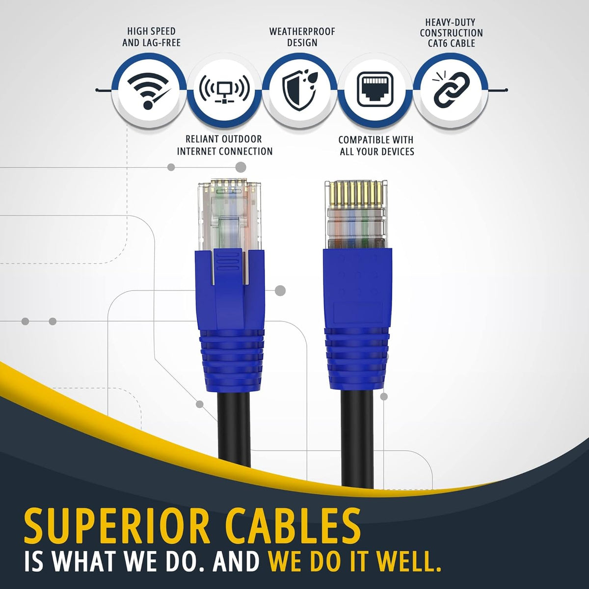 Cat6 Waterproof Outdoor Ethernet Cable 300 Ft B5903