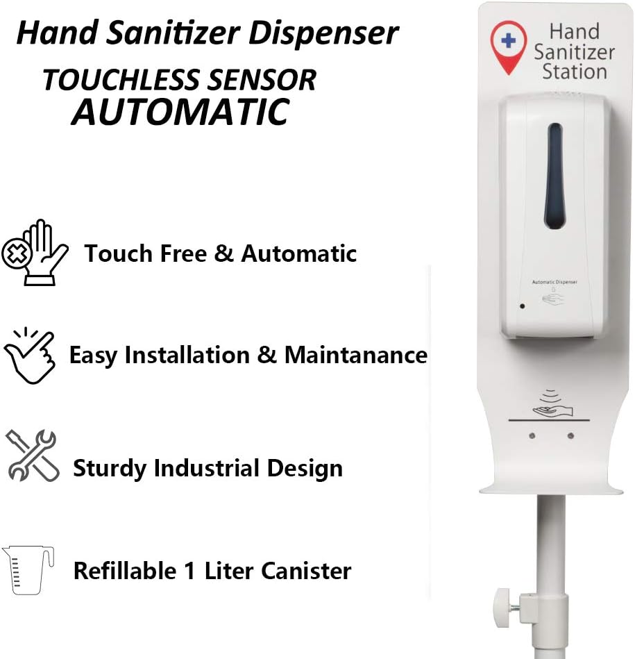 Automatic Sanitizer Dispenser with Height Adjustable Metal Stand H804