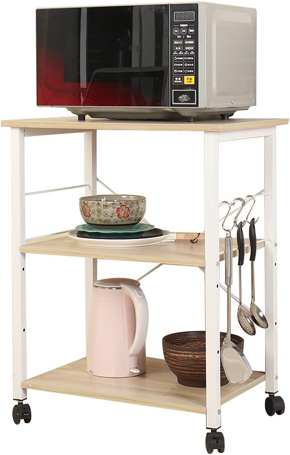 3-Tier Black Microwave Cart Stand S3560