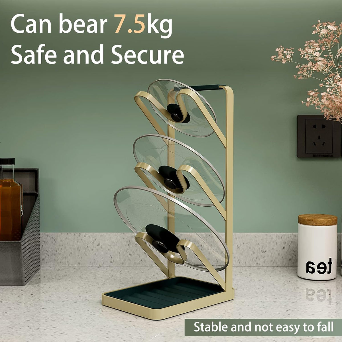Gold Pot Lid Rack Holder V88140