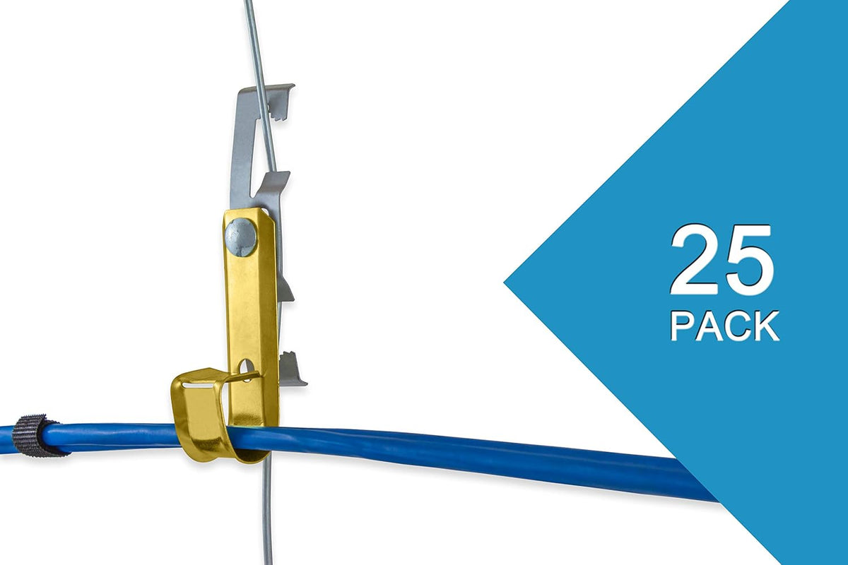 Heavy Duty Metal Cable & Wire Support J-Hook Hangers with Bat Wing Clip A682036